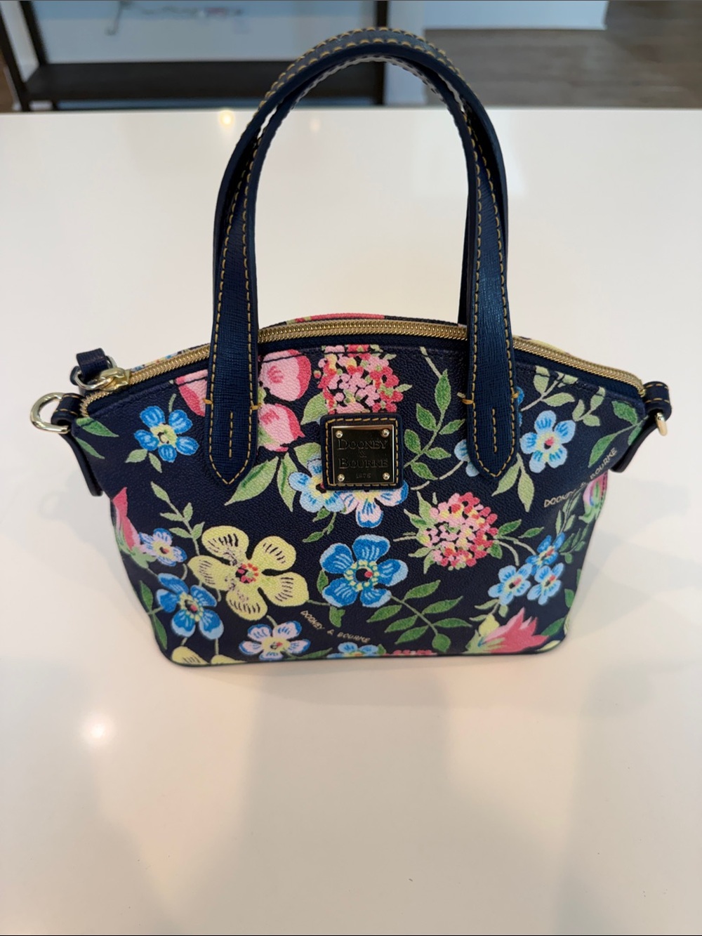 Dooney & Bourke Navy Floral Mini Satchel